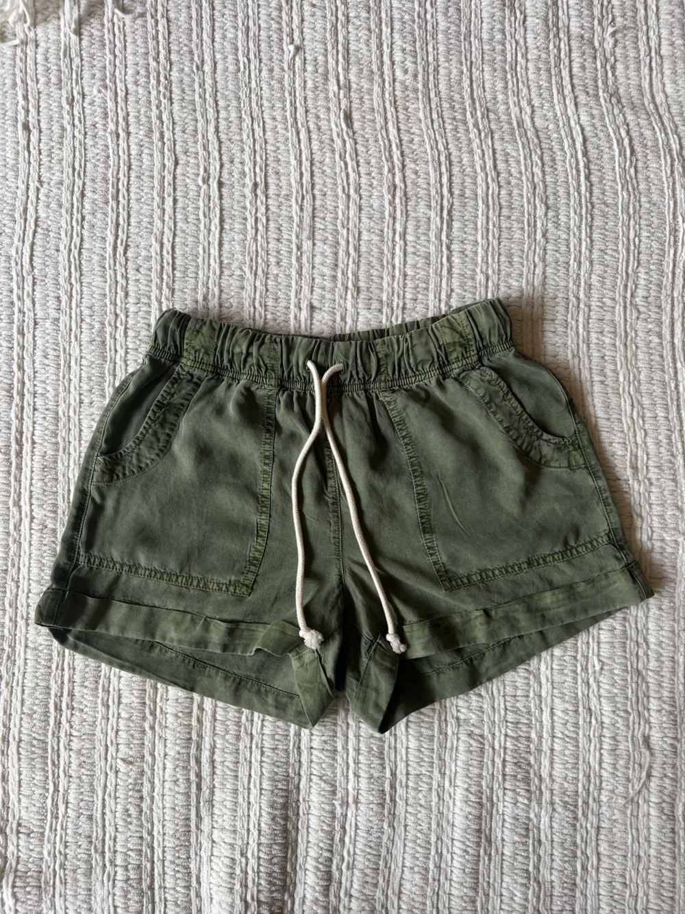 aerie Olive Drawstring Athletic Shorts